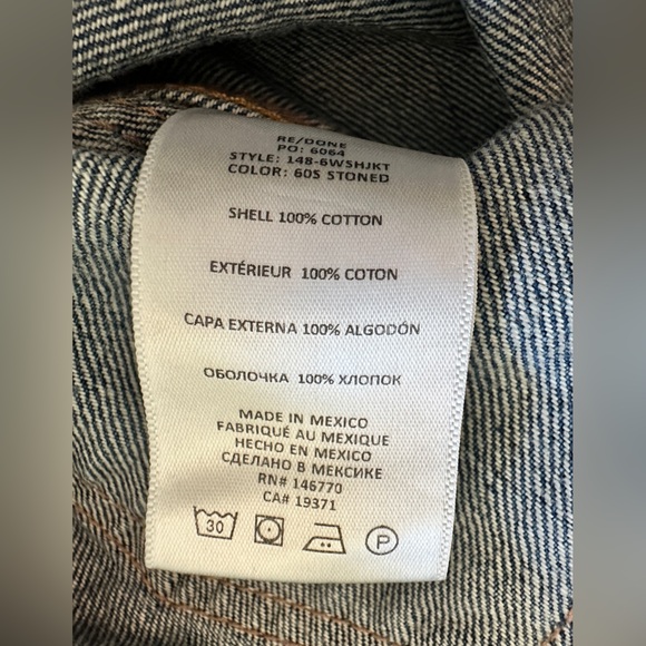 RE/DONE 60s Shrunken Denim Jacket, size small - Picture 10 of 11